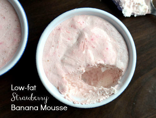 Low fat strawberry banana mousse