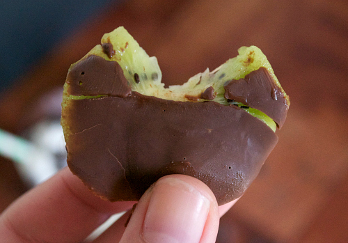 Chocolate covered kiwi bit