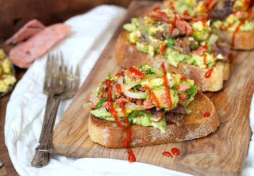 brussel sprout and egg toasts