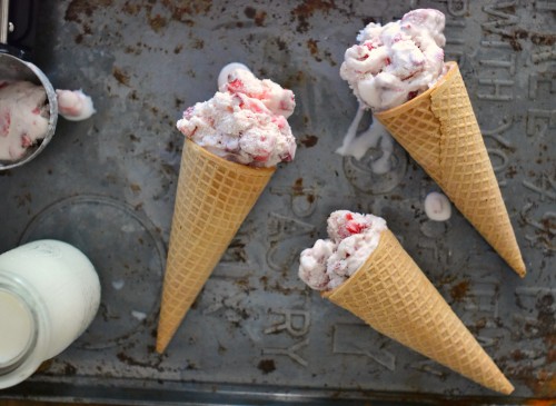 Creamy strawberry ice cream
