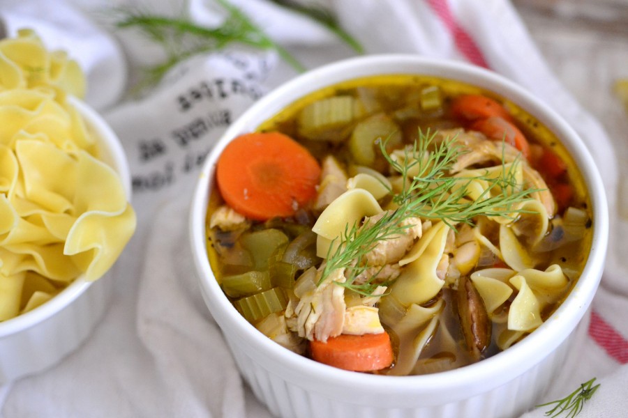 Easy Roasted Chicken Noodle Soup The Realistic Nutritionist