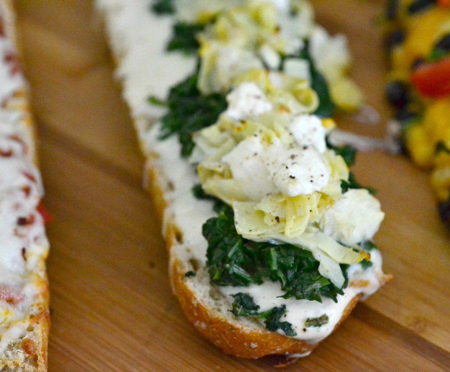 Spinach and Artichoke Dip French Bread Pizza The Realistic Nutritionist