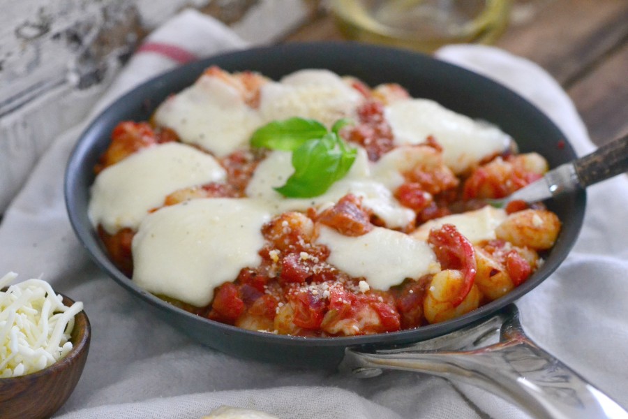 Cheesy One Skillet Gnocchi The Realistic Nutritionist