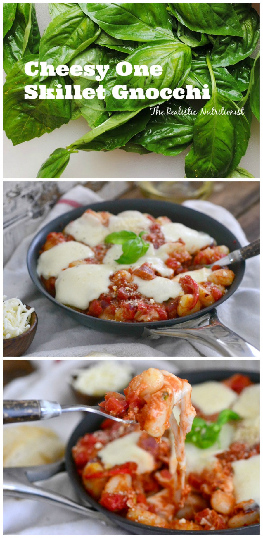 Cheesy One Skillet Gnocchi | The Realistic Nutritionist